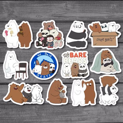 12pcslot American Anime We Bare Bears Sticker Decal For Car Laptop