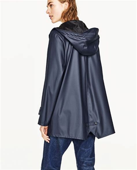 Image 5 Of Hooded Raincoat From Zara Black Rain Jacket Rain Jacket