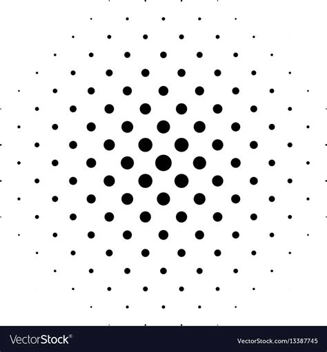 Black Abstract Halftone Circle Made Dots In Vector Image
