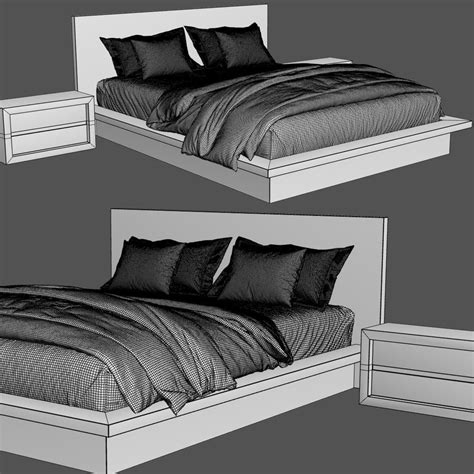Reclaimed Russian Oak Platform Bed 3d Model For Vray Corona