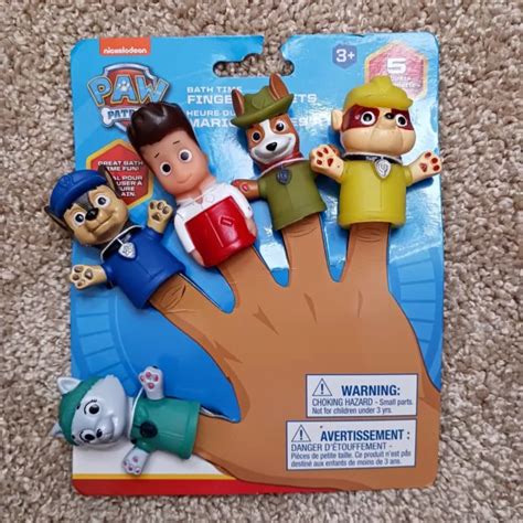 Nickelodeon Finger Puppets Paw Patrol Bath Time 5 Vinyl Puppets Carded