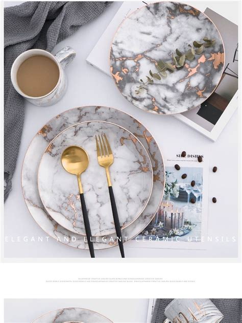 Marble Ceramic Dinnerware With Gold Inlay Casa Cultures Ceramic