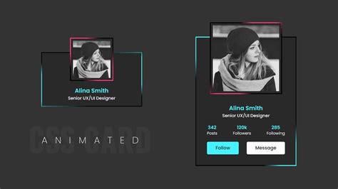 Animated Profile Card Ui Design Using Html And Css