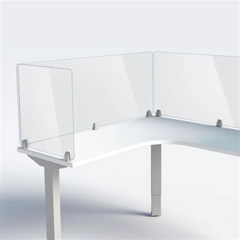 Crafted from heavy cast polished acrylic for both style and durability. Enclave Frameless Desk Dividers in Clear Acrylic in 2020 ...