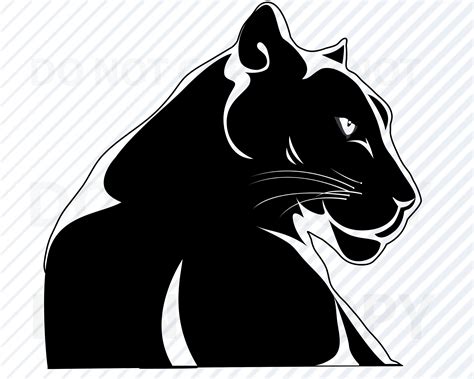 Black Panther Head Svg Files For Cricut Black And White Vector Etsy India