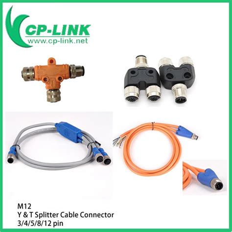 M12 Connector Cable Y And T Splitter Ip67 China M12 Spring Cable And