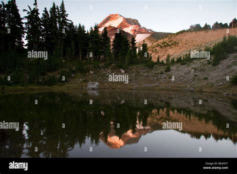 Early Light On Mount Hood Reflected In Dollar Lake On Barrett Spur