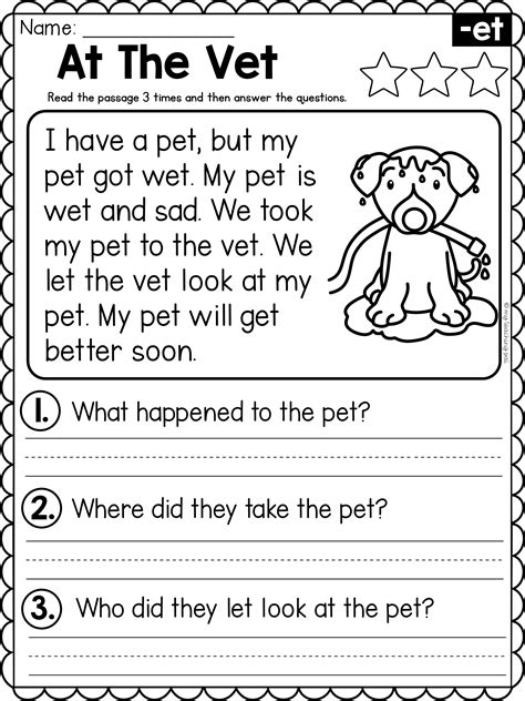 Simple Comprehension Worksheet