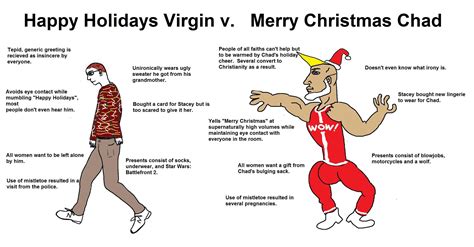 Happy Holidays Virgin V Merry Christmas Chad Virginvschad