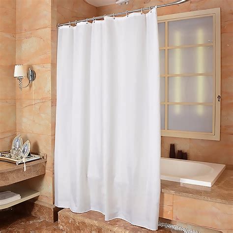Pure White Polyester Waterproof Bathroom Shower Curtains High Quality