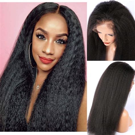 Amazon Com ALYSSA 360 Lace Frontal Human Hair Wig Kinky Straight