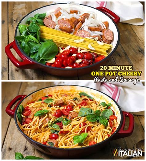 Dinner is ready in 20 minutes, so you can almost always fit it in your busy schedule. One Pot Cheesy Pasta and Sausage