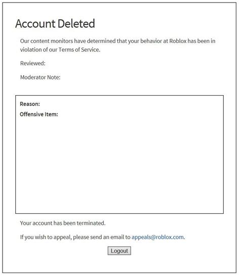 Account Deleted Roblox Blank Template Imgflip