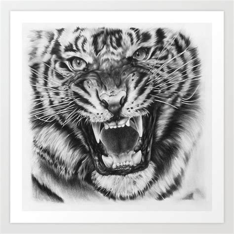 Tiger Art Print By Joshua Beatson Society6