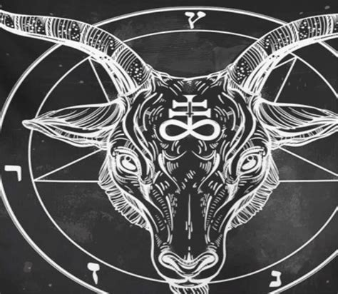 Pentagram With Demon Satanic Goat Head Binary Symbol Tattoo Etsy Uk