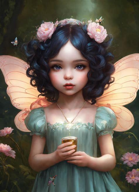 lexica portrait of a very cute fairy gothic chibi girl kewpie fairy clothes fairy magics