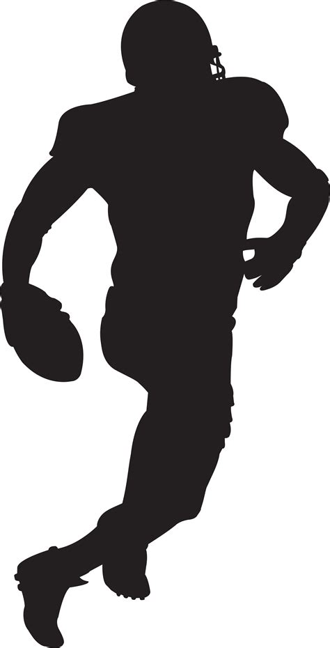 Silhouette Transparent Background Football Player Clipart Black