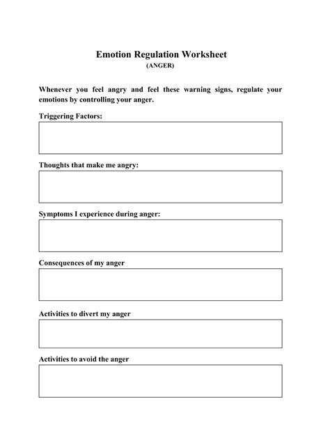 Free Printable Emotional Regulation Worksheets Customize And Print