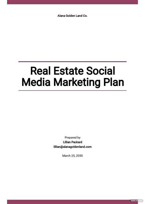 Real Estate Marketing Plan Word Templates Design Free Download