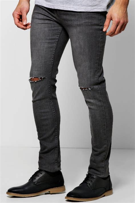 men s skinny jeans ripped jeans ripped men skinny mens pants knee beggar solid casual casca grossa