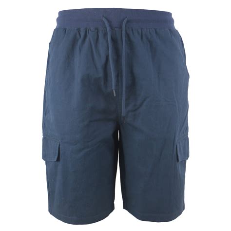 men s soft 100 cotton twill cargo shorts elastic waist