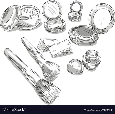 Makeup Products Drawing Royalty Free Vector Image