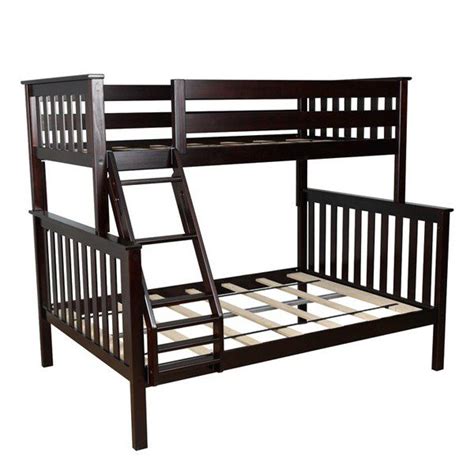 Max And Lily Espresso Twin Over Full Bunk Bed Solid Wood