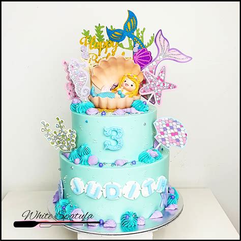 Pastel Mermaid Cake Singaporecake For Kids Birthday Singapore White