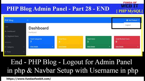 Php Blog Admin Panel 28 End Logout For Admin Panel In Php And Navbar