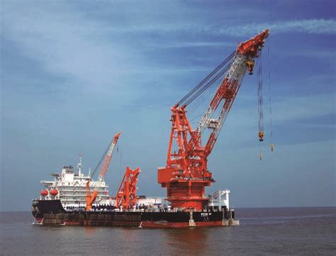 Shanghai 350t Floating Crane Hoisting System On The Ship Livesine