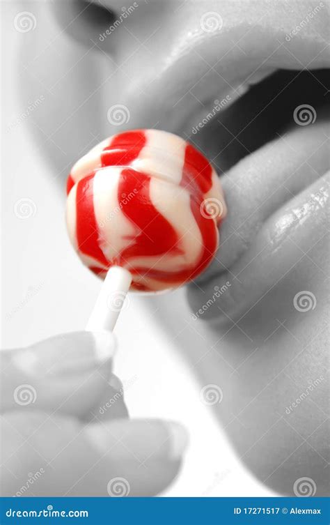 Girl Licking A Lollipop Stock Image Image Of Sensual 17271517