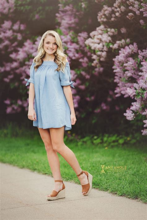 Spring Senior Pictures Standing In The Lilacs Springphotography