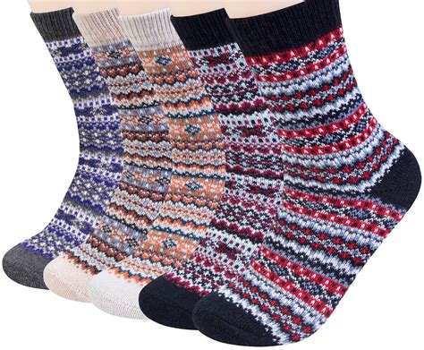 loritta 5 pairs womens socks wool socks cashmere thick knit warm winter socks for women ts