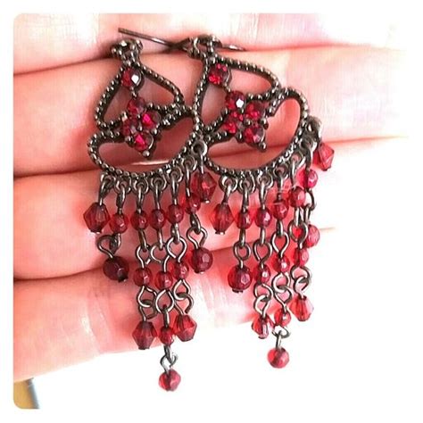 Red Chandelier Earrings Chandelier Earrings Red Chandelier Jewelry