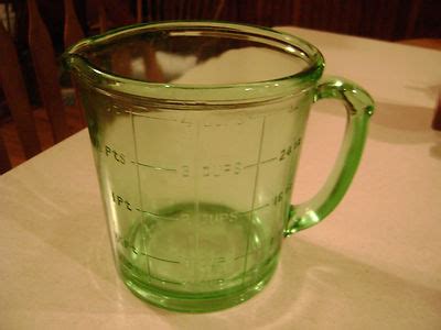 Green Depression Glass Pitcher Hazel Atlas A J Measuring Cup Vintage