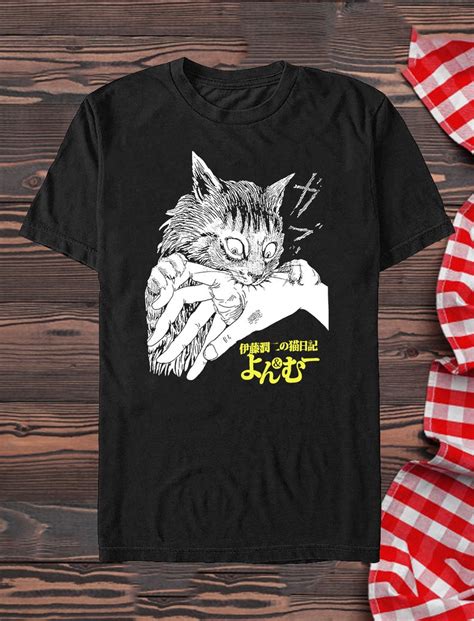 Junji Itos Cat Diary Yon And Mu Bite Classic Black T Shirt Etsy