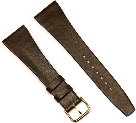 Rotary Genuine Leather Watch Strap 21mm In Plain Dark Brown For Men