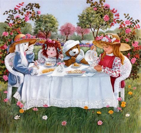 Nicoles Magic Tea Party Painting By Ann Peck