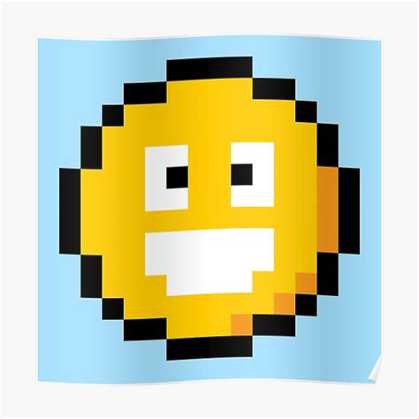 Pixel Smiley Poster By Eranbarkai Redbubble