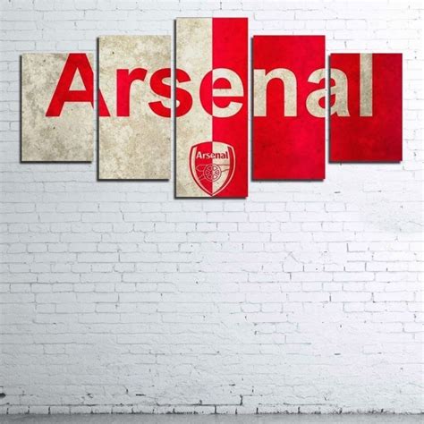 Arsenal Logo Sport 5 Panel Canvas Art Wall Decor Canvas Storm