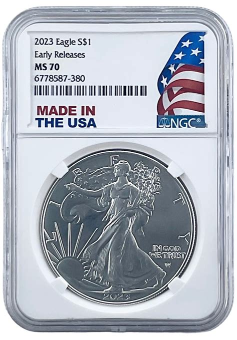 2023 1oz Silver American Eagle Ngc Ms70 Early Releases White Core
