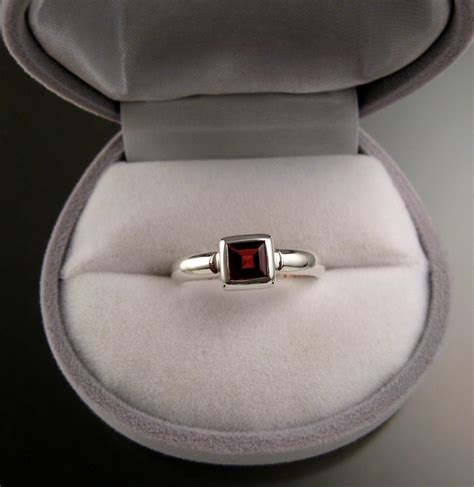 Garnet Ring Sterling Silver Made To Order In Your Size