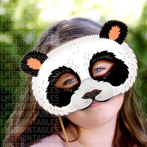 Panda Bear Printable Mask Bears Woodland Diy Asian Animal Etsy