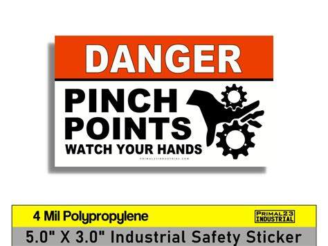 3 X 5 Danger Pinch Points Red White And Black Durable Industrial