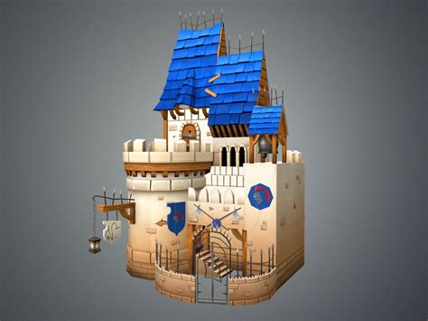 Low Poly Medieval Castle 3d Model In Fantasy 3dexport