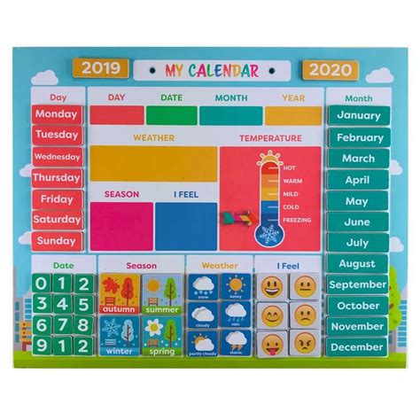 Kids Daily Magnetic Learning Board And Calendar Homeschool Etsy