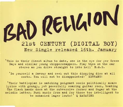 21st Century Digital Boy Single Discography The Bad Religion