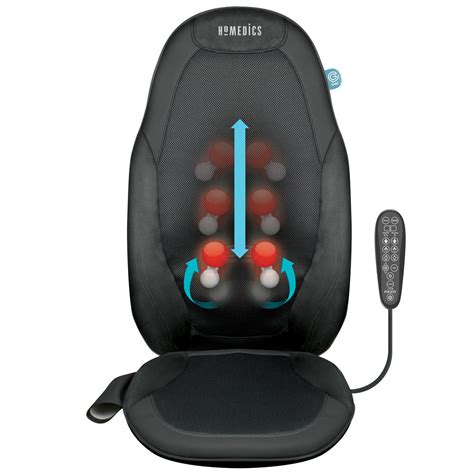 homedics gel shiatsu back massager sbg750 gb chair seat massage with 10 programs ebay