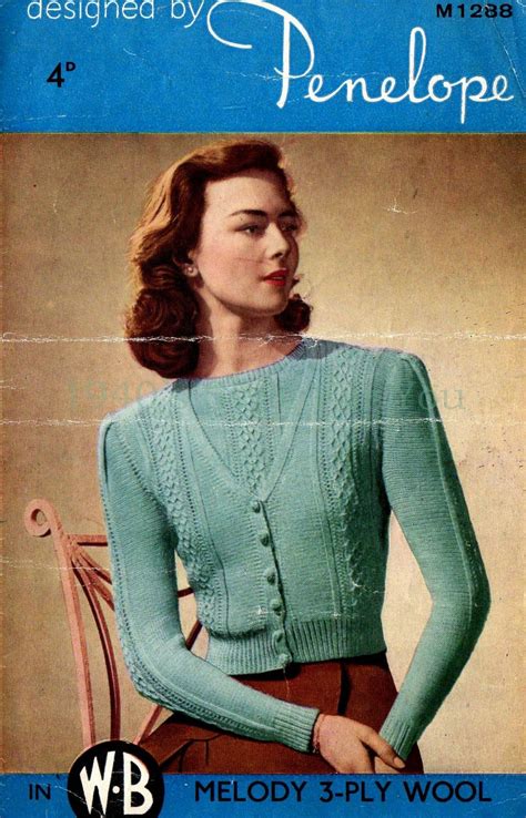 1940s Style For You Free Knitting Pattern 1940s Wartime Twinset Penelope M1268 Vintage
