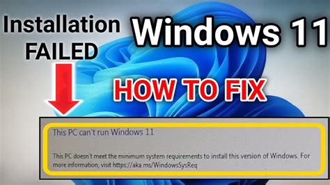Windows 11 Installation Failed Youtube
